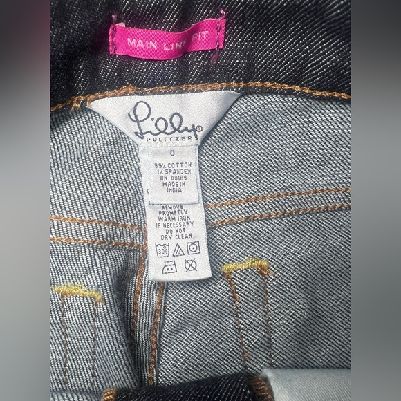 Lilly Pulitzer Women’s Jeans NWT Main Line Fit Size 0 L Heavy Dark Palm Beach - Picture 9 of 12